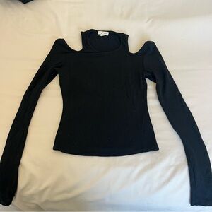 Women's Black Cold Shoulder Top